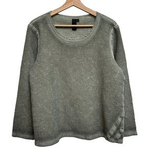 Focus Casual Life Waffle Thermal Knit Long Sleeve Blouse Top Medium Cotton Lagen